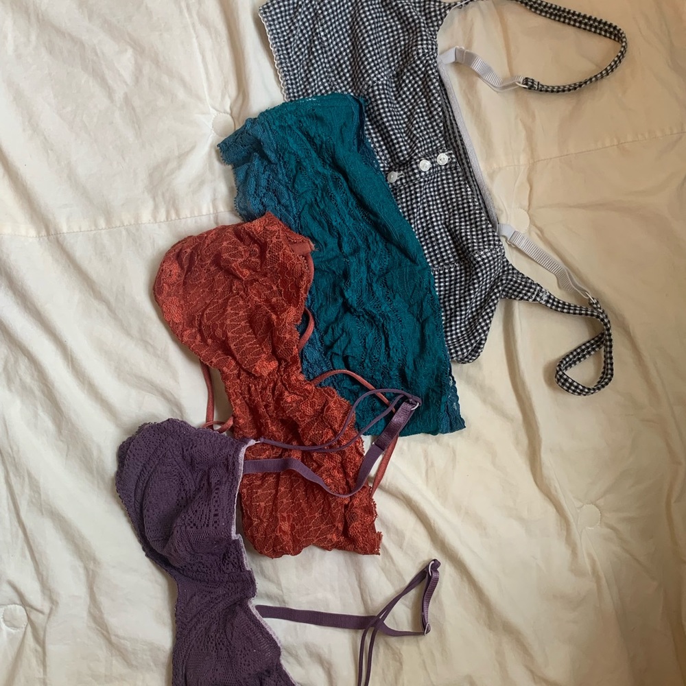 bundle of four free people bralettes